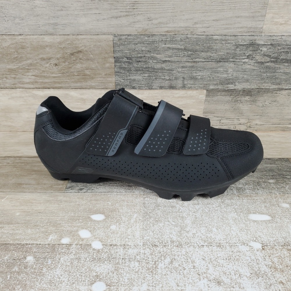Serfas Singletrack 3 Strap Mens Cycling Shoes Sz 12 Black Mountain Bike Sneakers